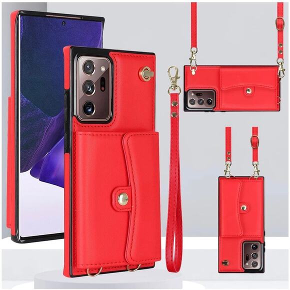 Asuwish Other - NWT Asuwish Samsung Note 20 Red  Case with Crossbody and Wrist Strap Leather